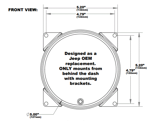 5-1/2" Jeep CJ Gauge Cluster | GPS Speedometer | 90 MPH