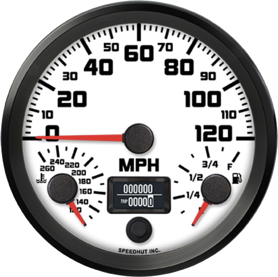4.5" Triple | Speedometer + Fuel Level, Water Temp | 120 MPH | Street XL Series